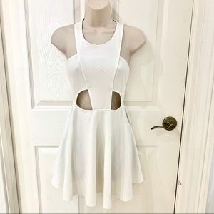 White cut out mini dress